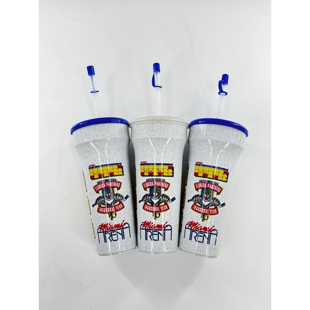 Rare 3 Cups 1993-94 Florida Panthers Travel Mug Inaugural Season Miami Arena NHL